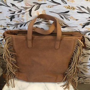 Brown handbag, fringes